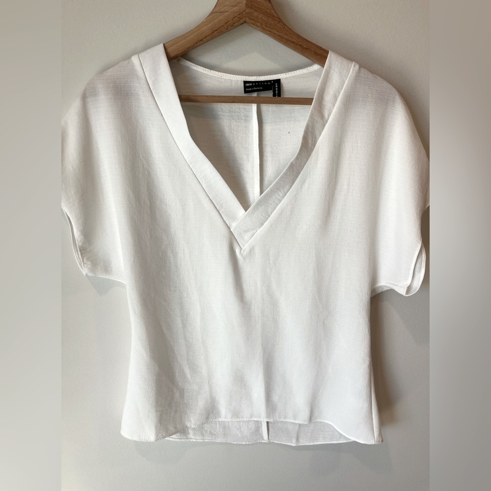 ASOS design white blouse. Size 0. Never worn. NWOT